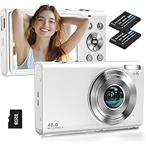 4K デジタルカメラ 48MP バッテリー2個付き デジカメ 4K ブラックデジカメ バッテリー2個付き - メルカリ